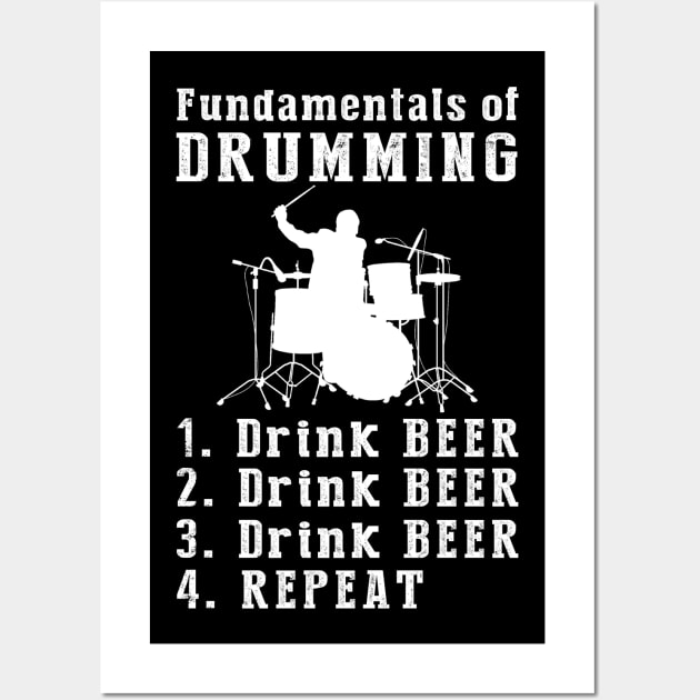 Drums & Draughts: The Rhythm of Beer and Beats Tee Wall Art by MKGift